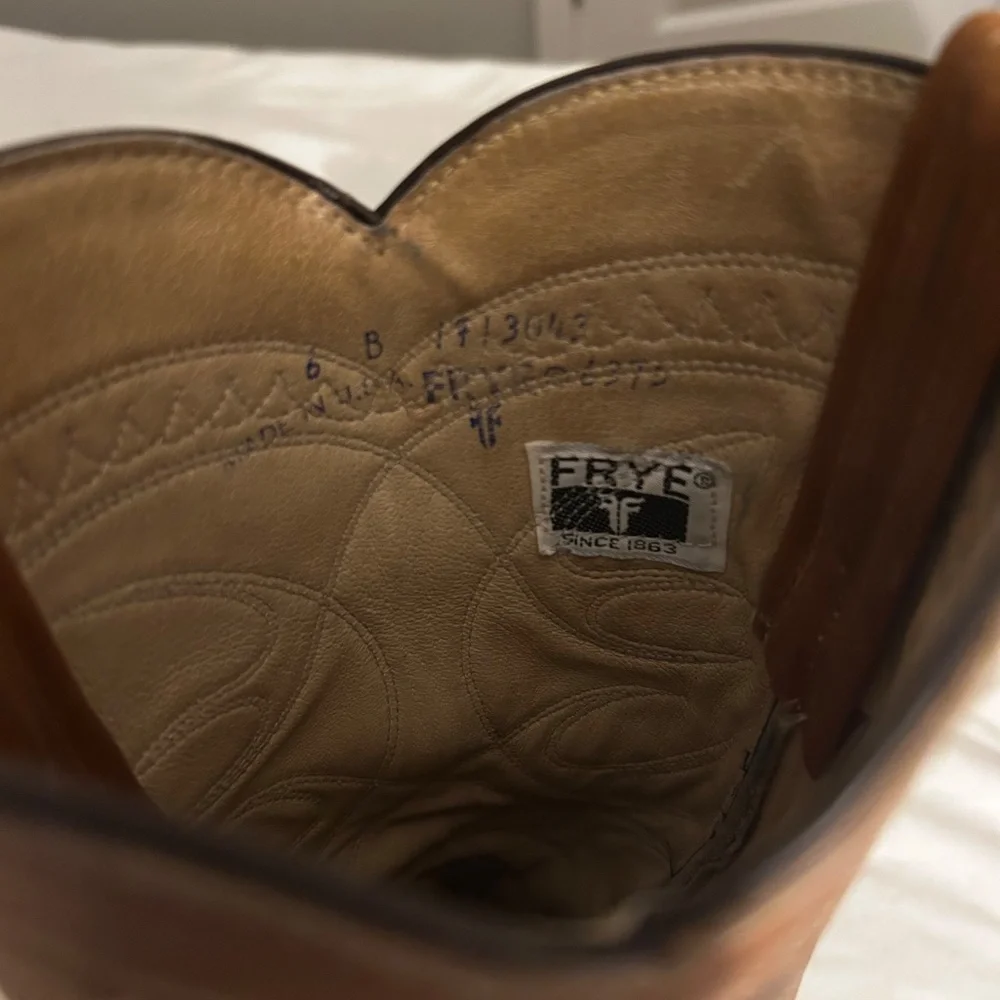 Frye brown leather western cowboy boot - Picture 4 of 6